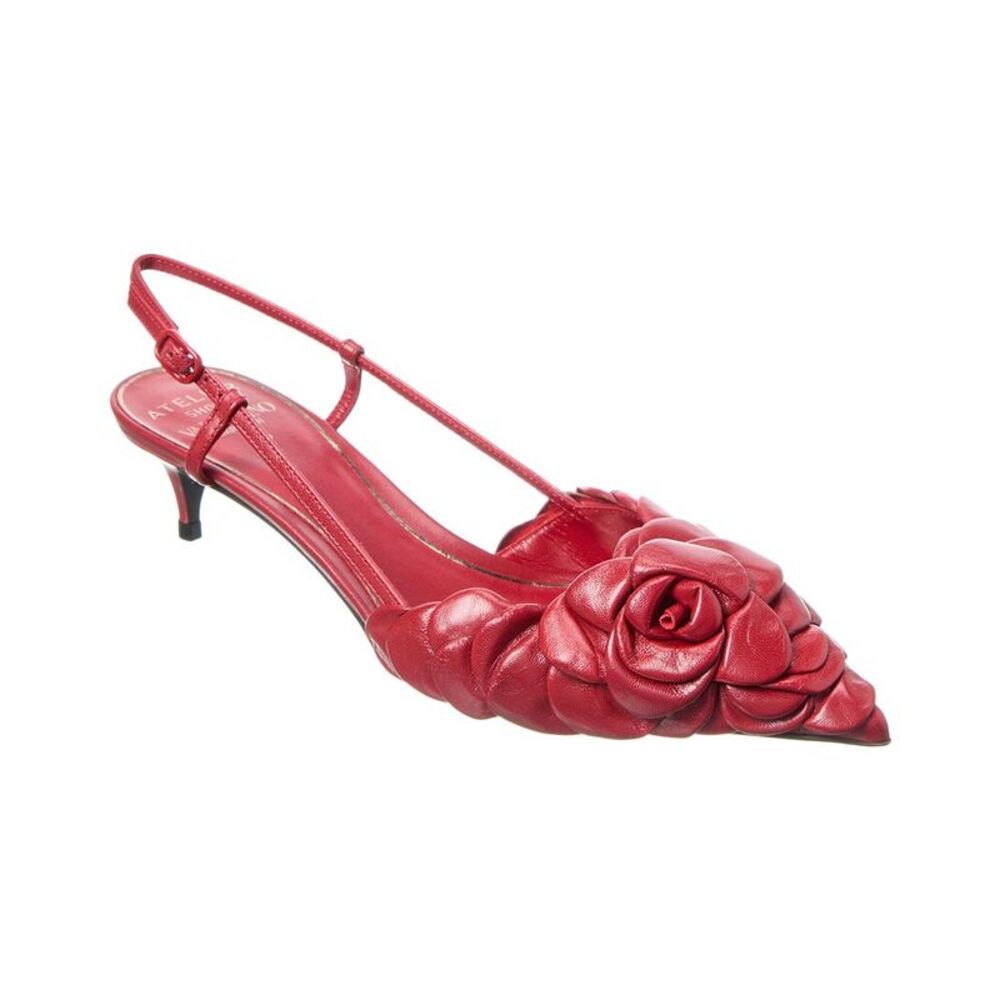 Valentino Atelier 03 Rose Edition 40 Leather Slingback Pump, Pink